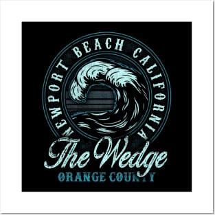 The Wedge Tonal Retro Surf Beach Posters and Art